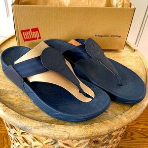 fitflop Walkstar Toe Post Sandal 8.5 Midnight Navy